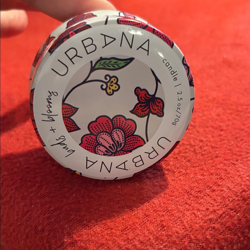 Urban Outfitters Floral Blush with Red and Green Accents candle